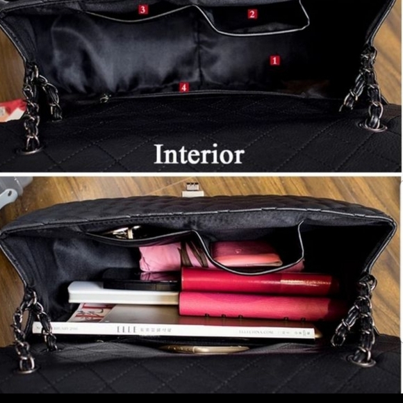 Large Quilted Leather Capacity Travel ShoulderBag - Picture 7 of 16